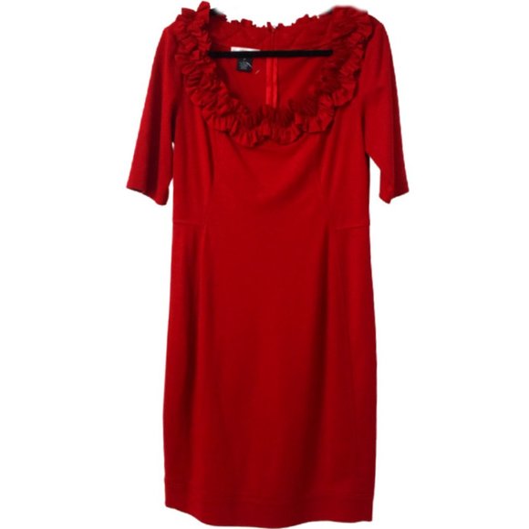 London Times Dresses & Skirts - London Times Red Short Sleeve Midi Dress 12